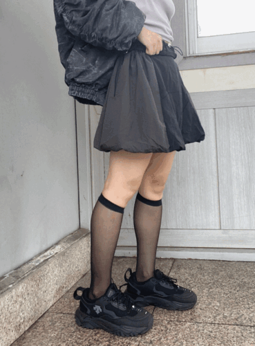 ifu pumpkin nylon string pocket mini skirt (BLACK,CHARCOAL)