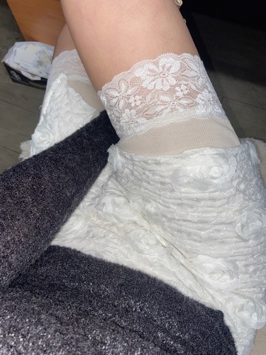 corsage rose lace layered mini skirt