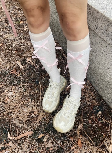yullia satin ribbon flitz leg warmer knne socks